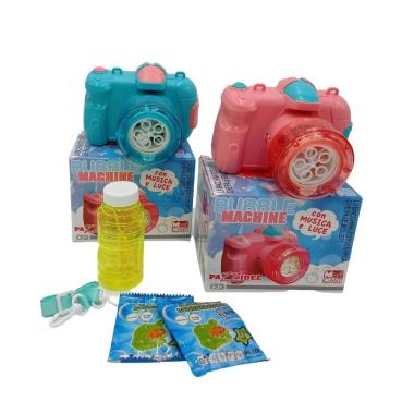 Bubble machine in box - macchina fotografica che fa le bolle con musica e luci