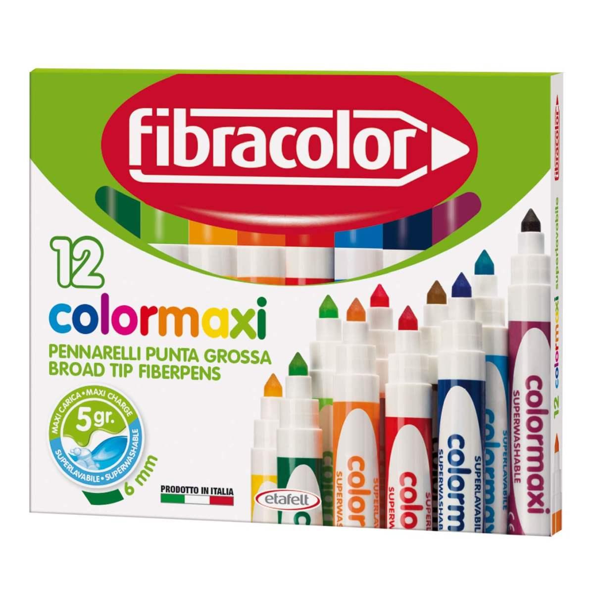 Fibracolor colormaxi - pennarelli punta grossa - confezione da 12 pz