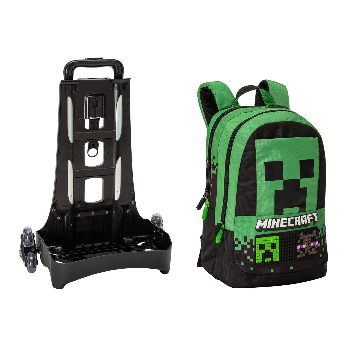 Zaino organizzato trolley staccabile pixels minecraft