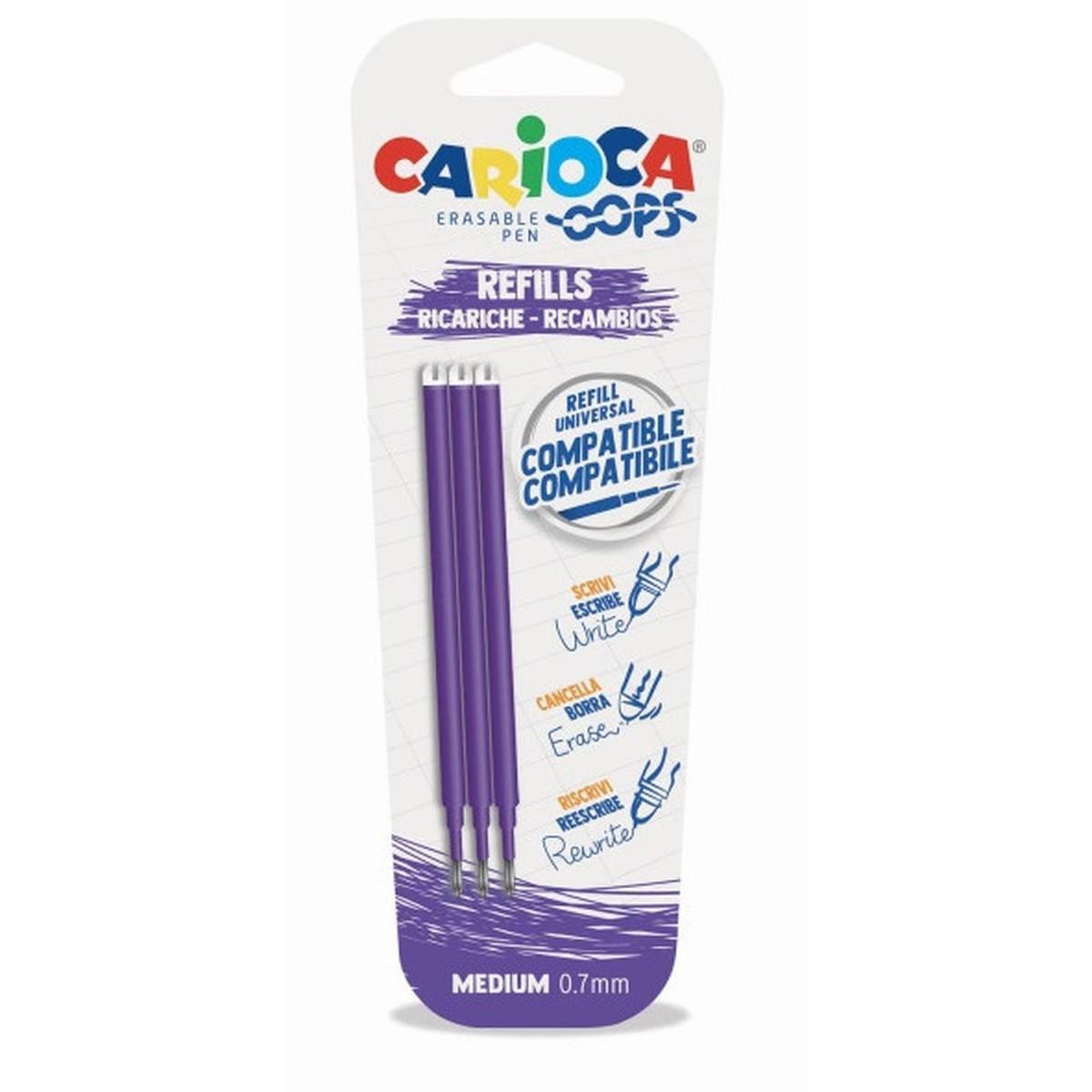 Carioca - oops pop refill penna cancellabile - 0,7 mm