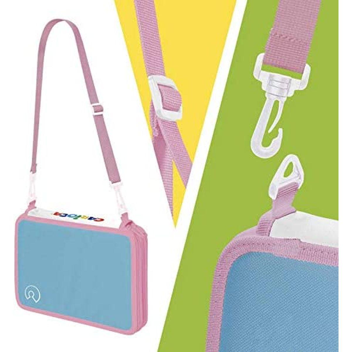 Carioca astuccio xxl pastel - astuccio grande a tracolla con matite colorate e pennarelli -  astuccio 2 zip con album da colorare - 73 pezzi