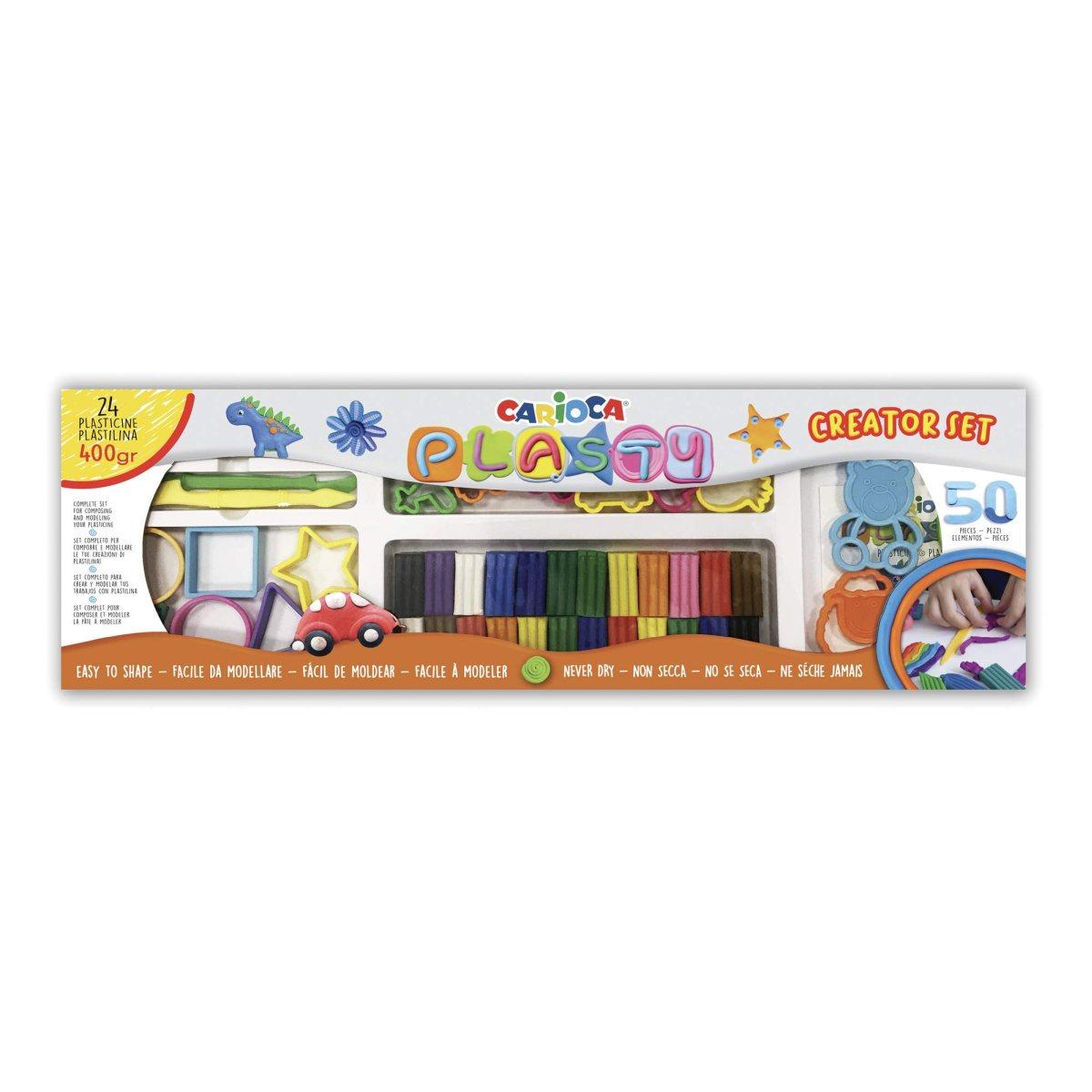 Carioca - plasty - pasta da modellare + attrezzi - 400 gr
