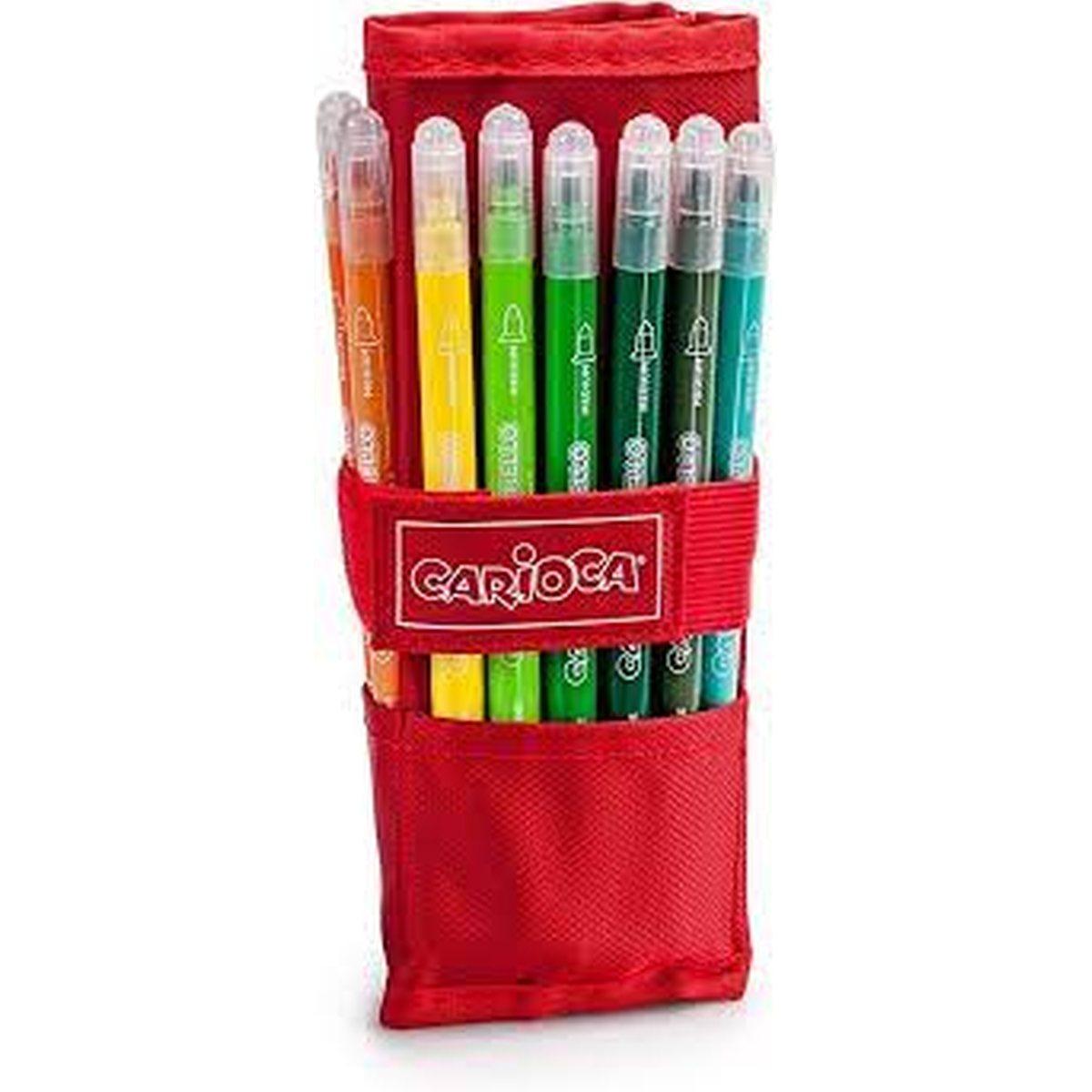 Carioca - roller birello - 24 pz pennarelli bipunta media 4,7 mm e fine 2,6 mm