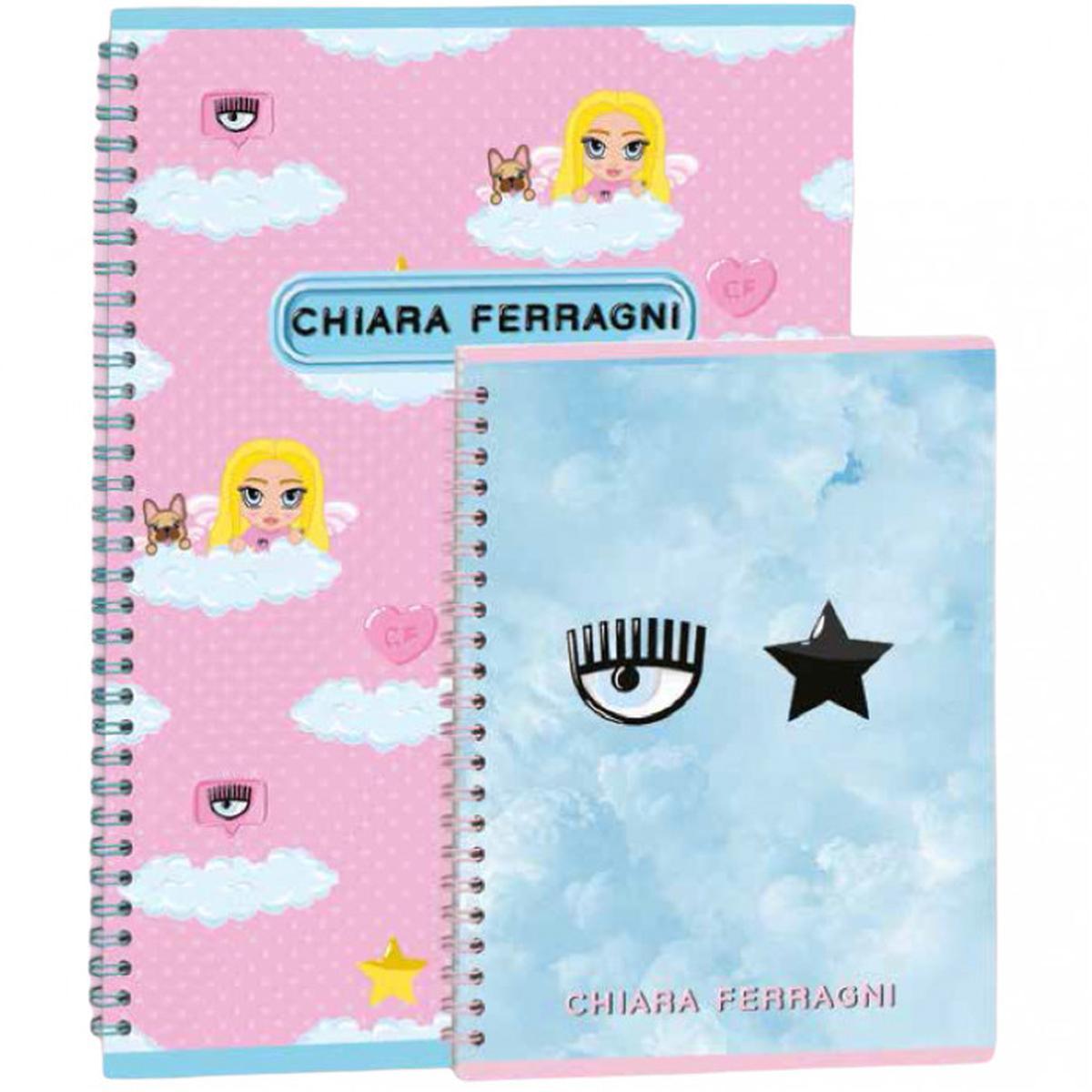 Pigna - maxi quaderno chiara ferragni con spirale senza fori - 80 gr - 70 fogli