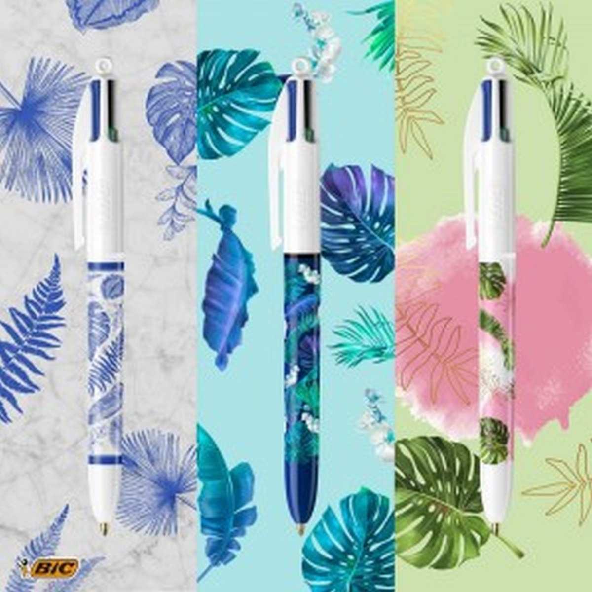 Bic - penna sfera 4 colours decors botanical