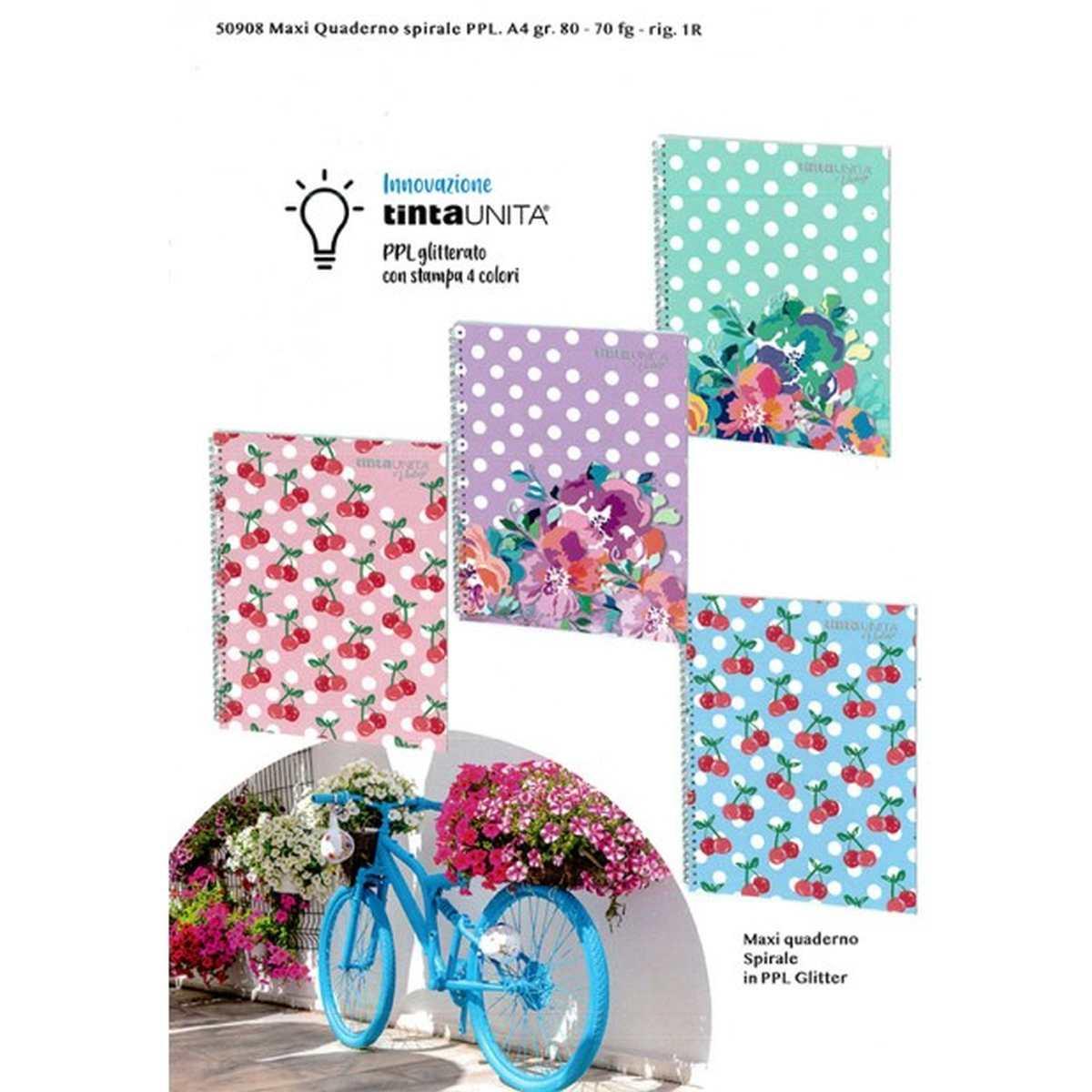 Tintaunita vintage - maxi quaderno a4 ppl con spirale - carta 80 gr - 70 fogli - no fori