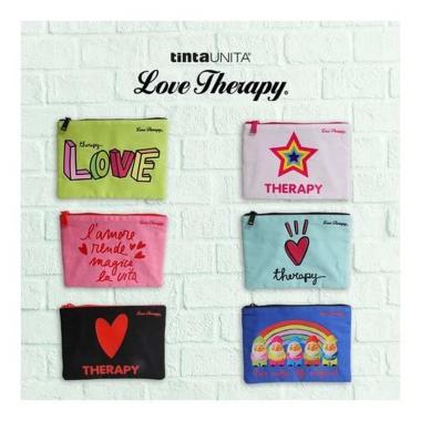 Tintaunita - busta piatta in cotone stampato love therapy