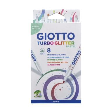 Giotto - turbo glitter pastel - confezione da 8 pz