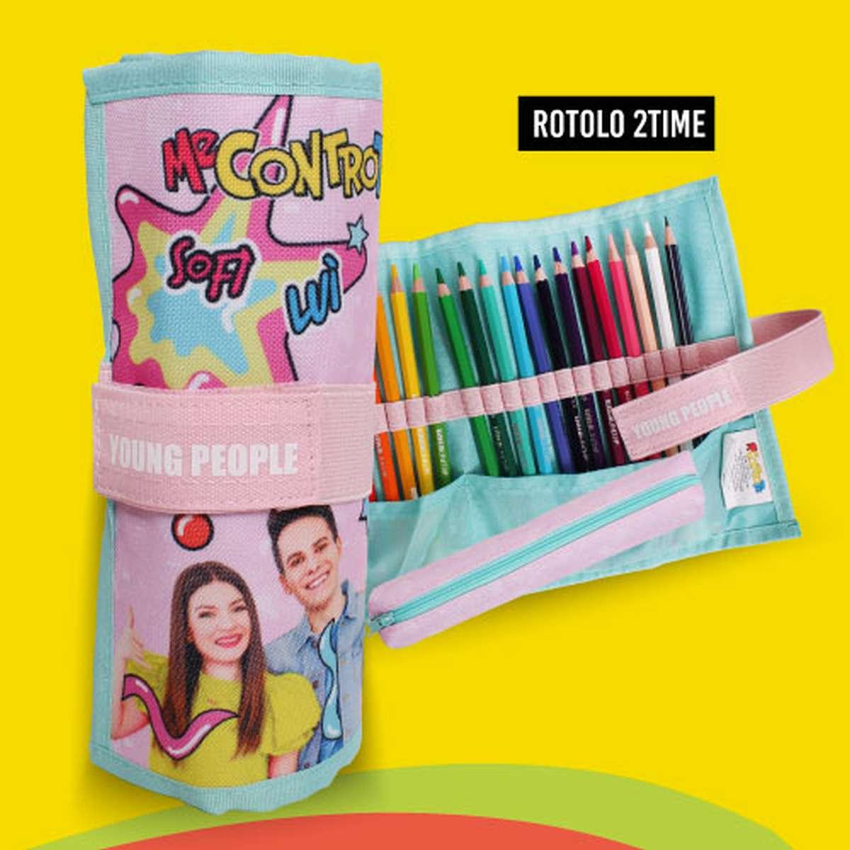 Me contro te - rotolo two time - 24 pastelli mina 4,0 mm tintaunita + 1 matita hb