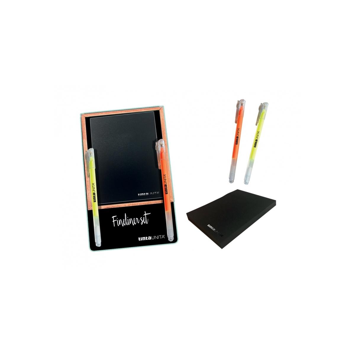 Tintaunita - blocco nero con fineliner fluo / pastel
