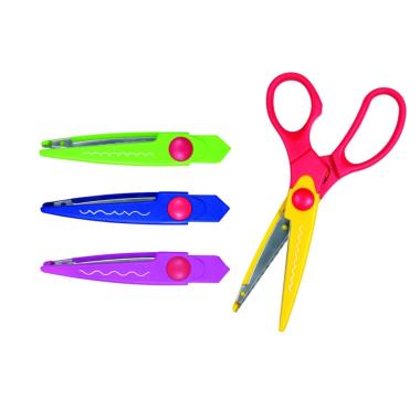 Forbice scolastiche creative con 4 tipi di taglio in blister