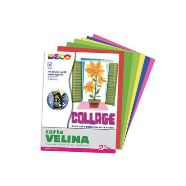 Deco - carta velina in confezioni da 25 fogli 50 x 76 cm 20 gr/mq - 5 colori caldi