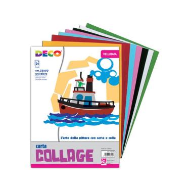 Deco - carta vellutata - album - 35 x 50 cm - 30 fg - 130 gr - colori assortiti