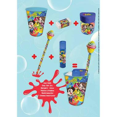 Me contro te - set accessori scuola  - matita squishy + temperino + gomma + colla stick