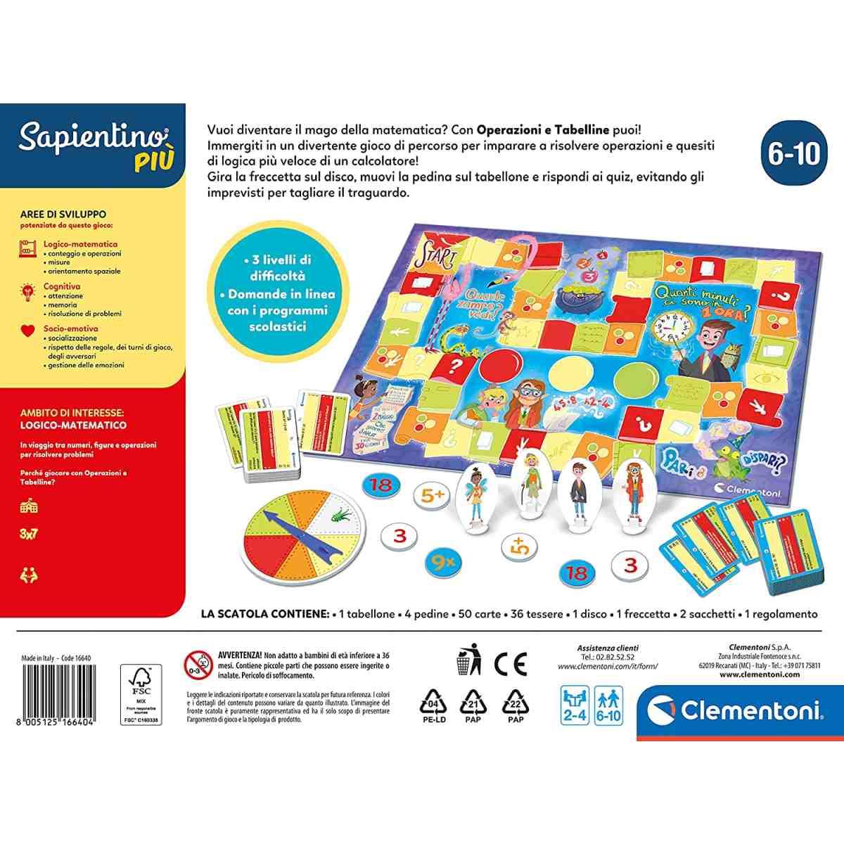 Sapientino operazioni e tabelline