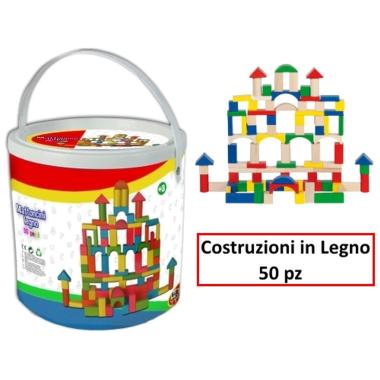 Secchiello 50 mattoncini legno