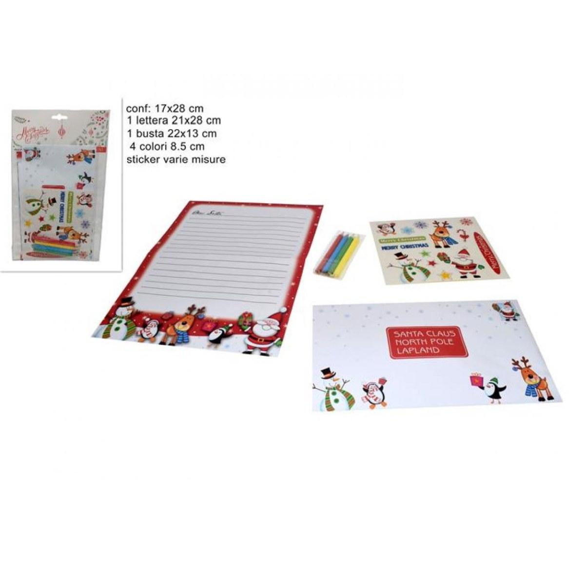 Letterina babbo natale con 4 colori e stickers inclusi