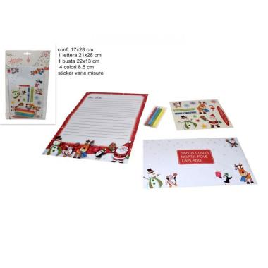Letterina babbo natale con 4 colori e stickers inclusi