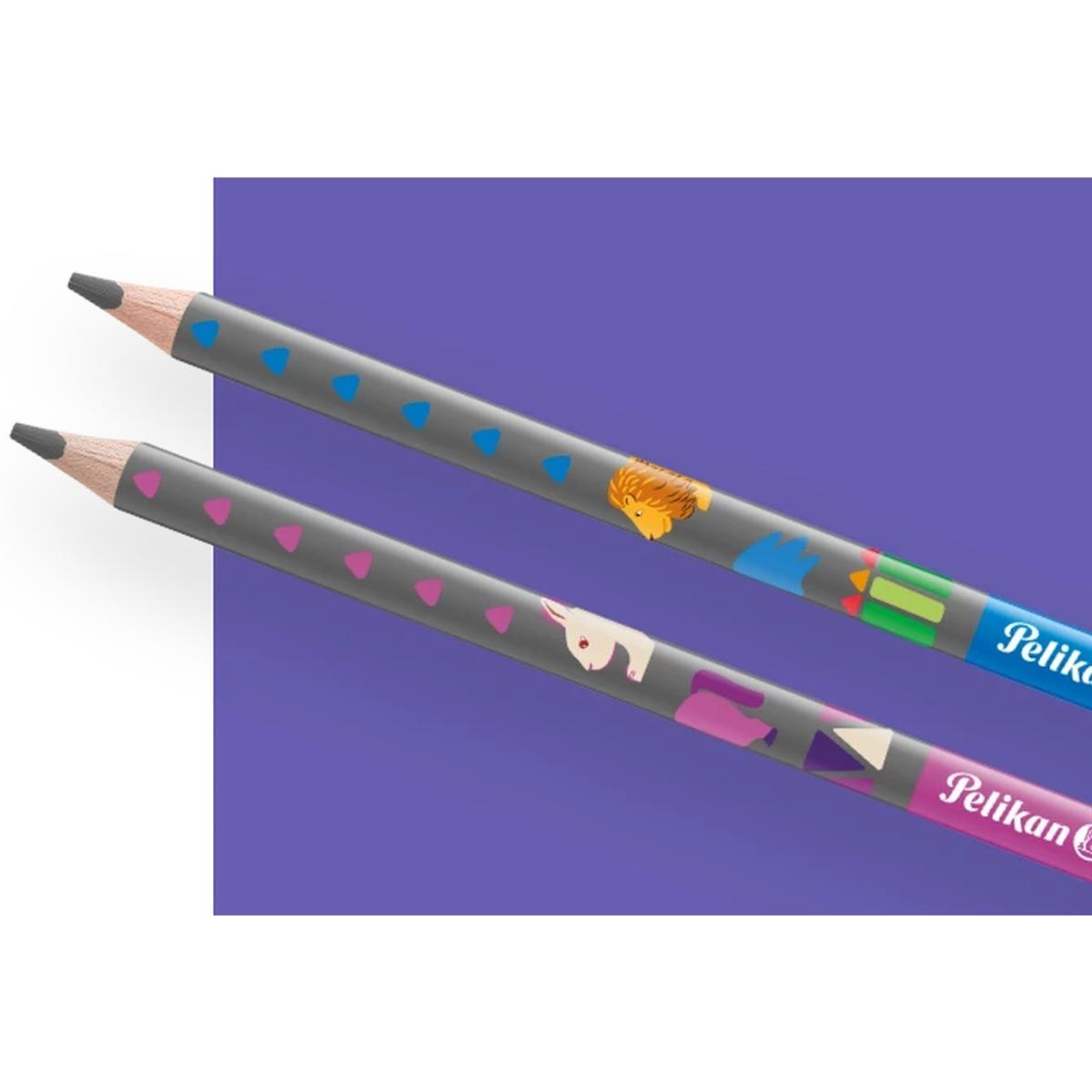 Pelikan combino - pastelli triangolari colorati - confezine da 12 pz