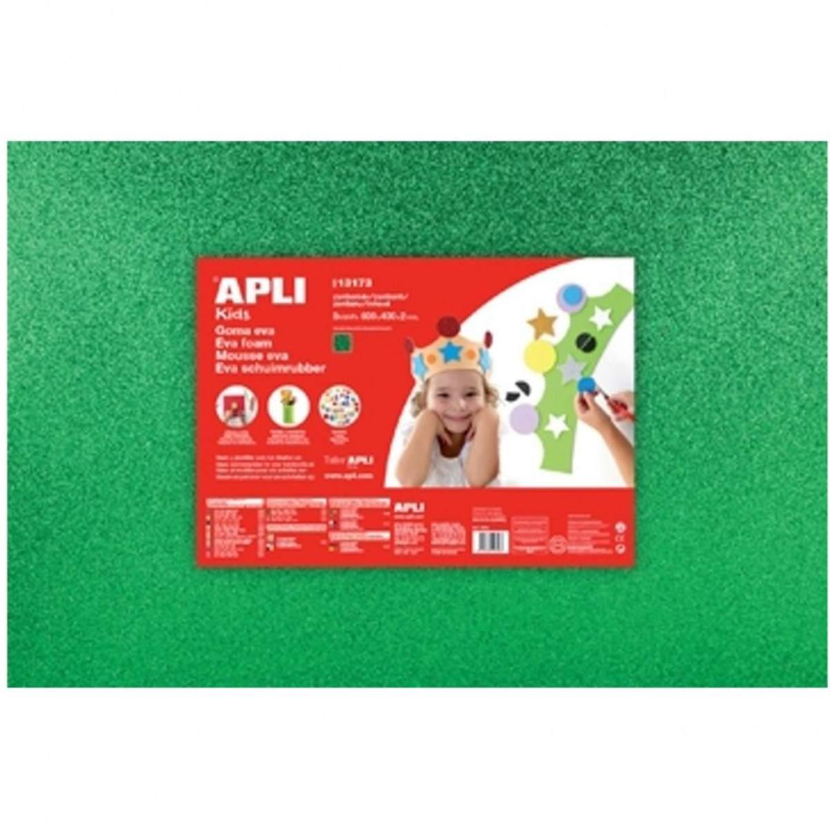 Apli - gomma eva glitter - 40 x 60 cm - spessore 2 mm