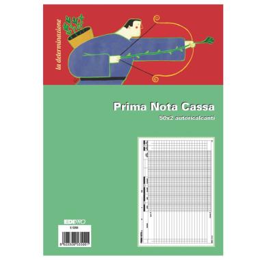 Edipro - blocco prima nota cassa 50×2 autoricalcante (cassa-banca)  formato 22 × 29,7 cm