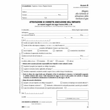 Edipro - attestato di corretta esecuzione dell'impianto 4 copie snap - a4 - 50 pz