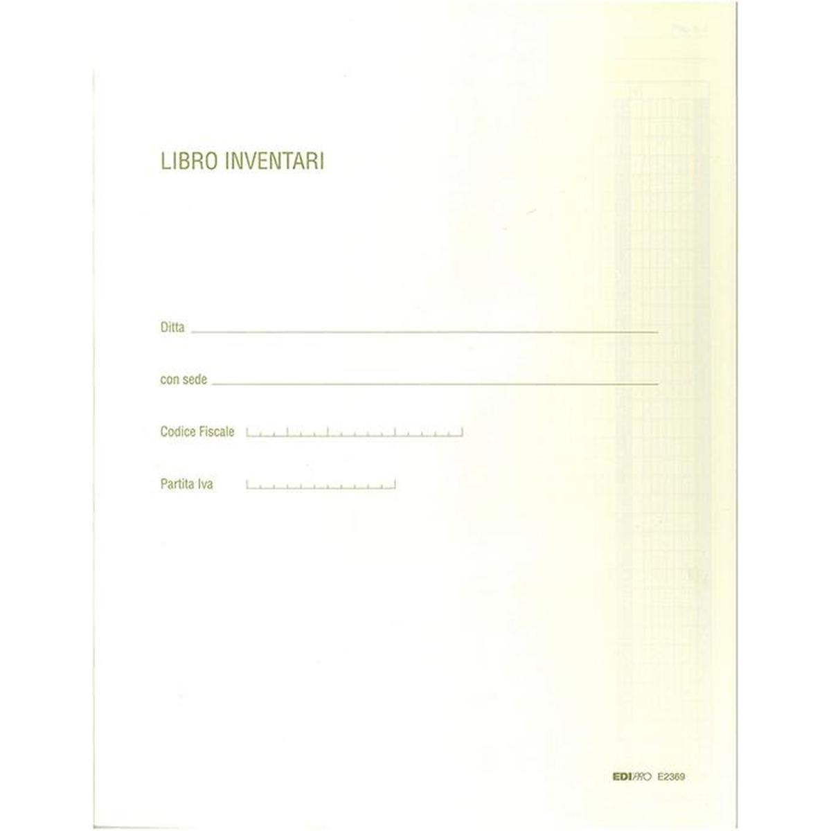 Edipro - libro inventari 92 pagine numerate - 31 x 24,5 cm -