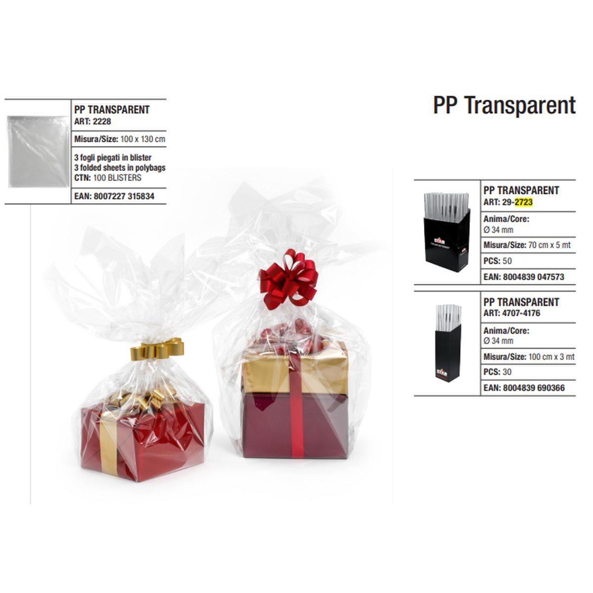 Star - cellophane neutro - 3 fogli da 100 x 130 cm