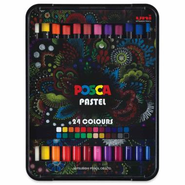Posca uni pastel - pastelli a cera professionale - 24 pz