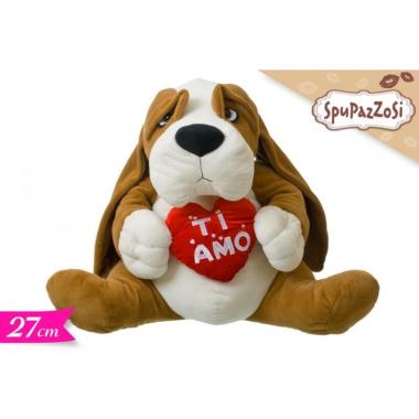 Cane seduto con cuore 27 cm