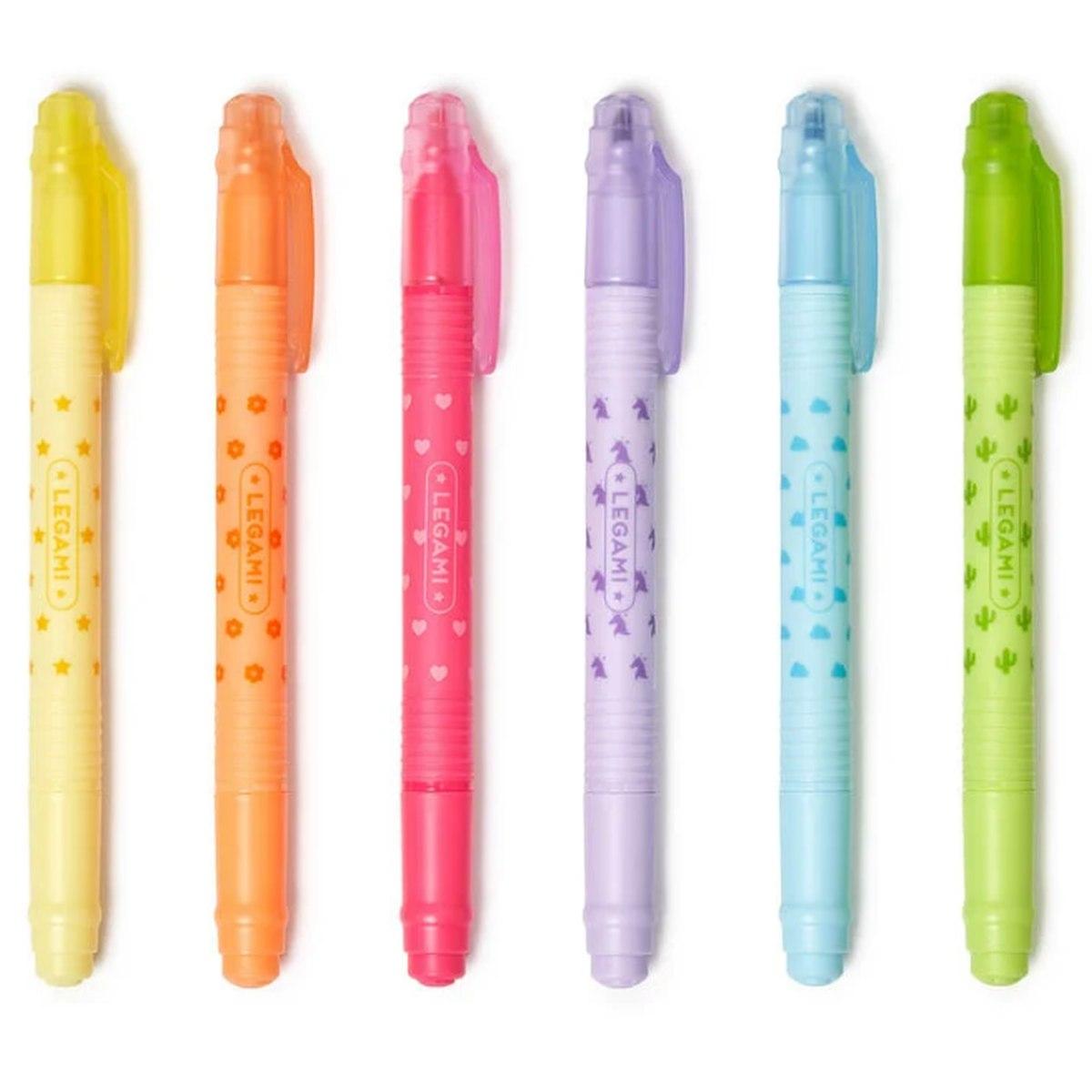 Legami - set di 6 evidenziatori cancellabili - magic highlighters