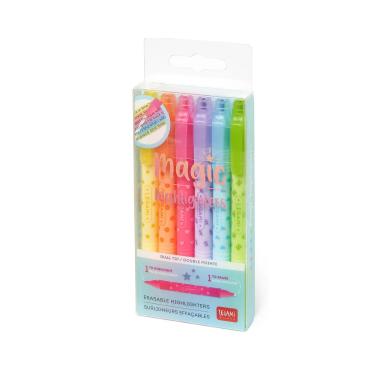 Legami - set di 6 evidenziatori cancellabili - magic highlighters