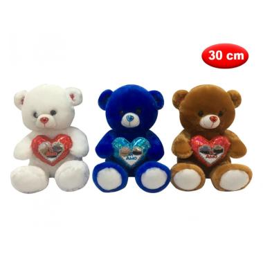 Peluche orso con cuore ti amo 30 cm