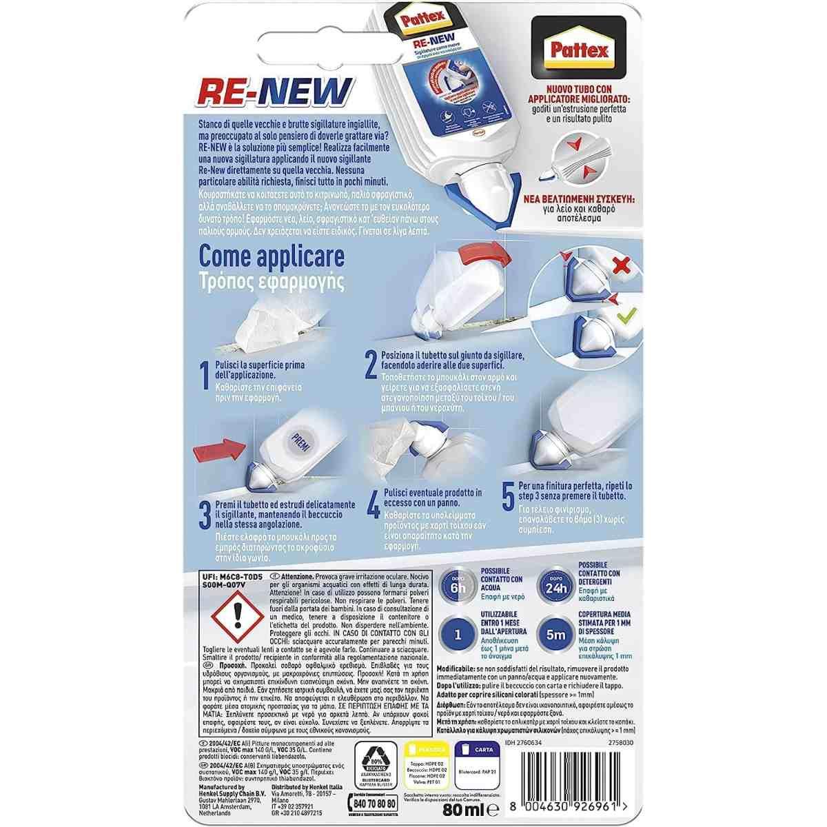 Henkel pattex re-new bianco 80ml