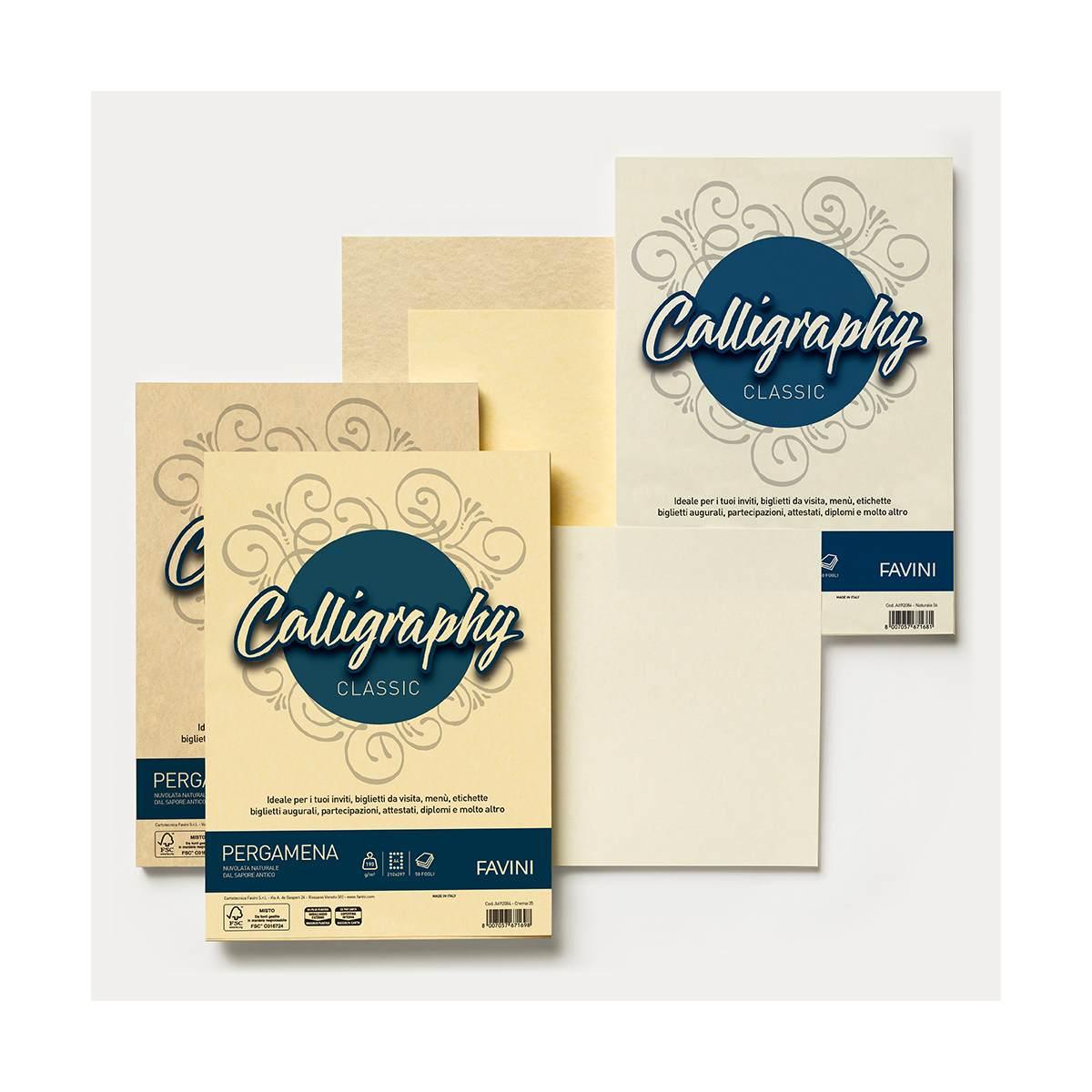 Favini - calligraphy classic pergamena - a4 - 50 fogli