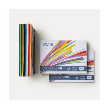 Favini - colorissimi 25  35 cm - 220gr - 200fg ruvidi prisma - 15 colori assortiti