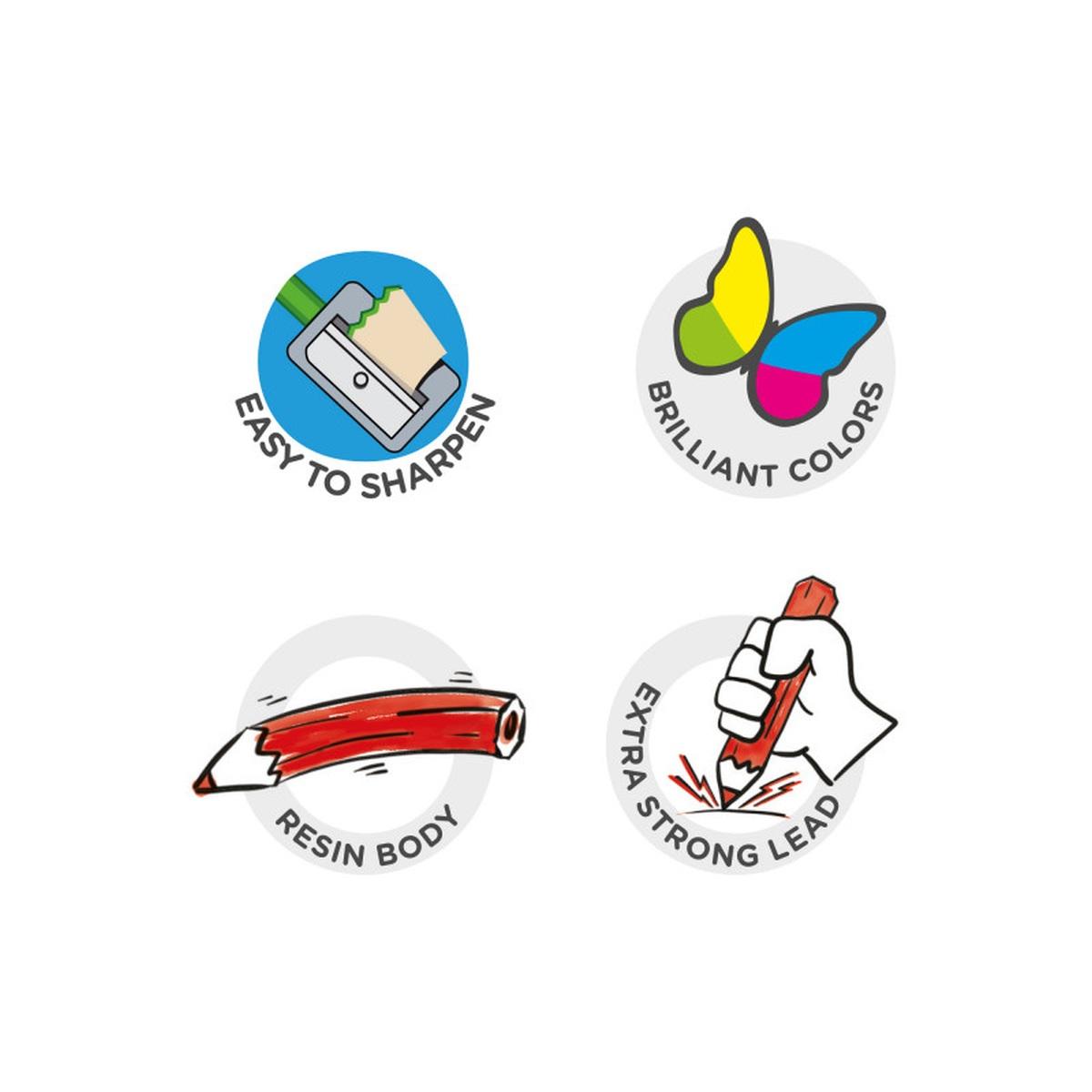 Matite esagonali tita tubo - 12 pz + temperino