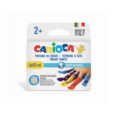 Carioca - tempera a dita colori assorti 50 ml - 4 pz