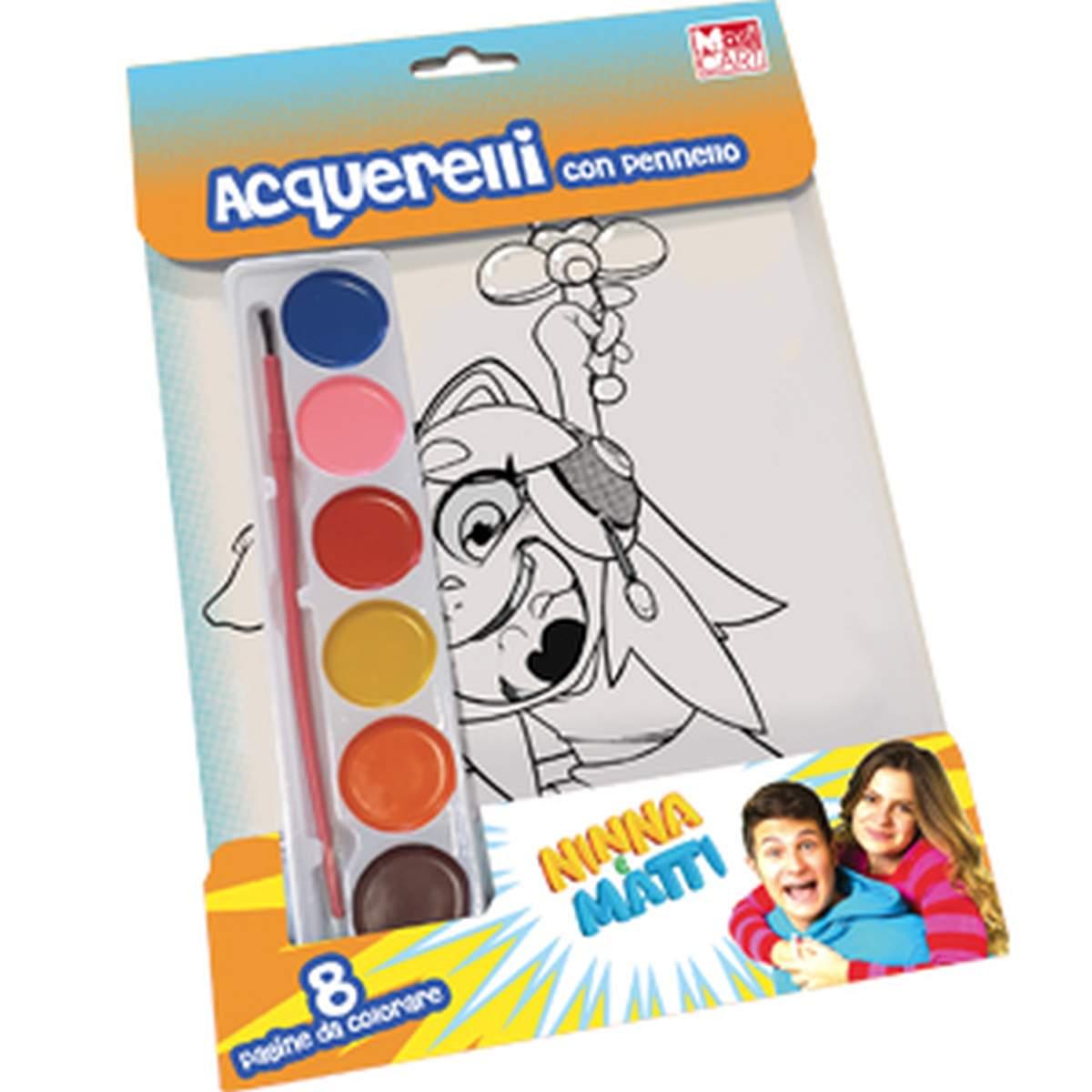 Ninna e matti - acquarelli con 8 pagine colorami