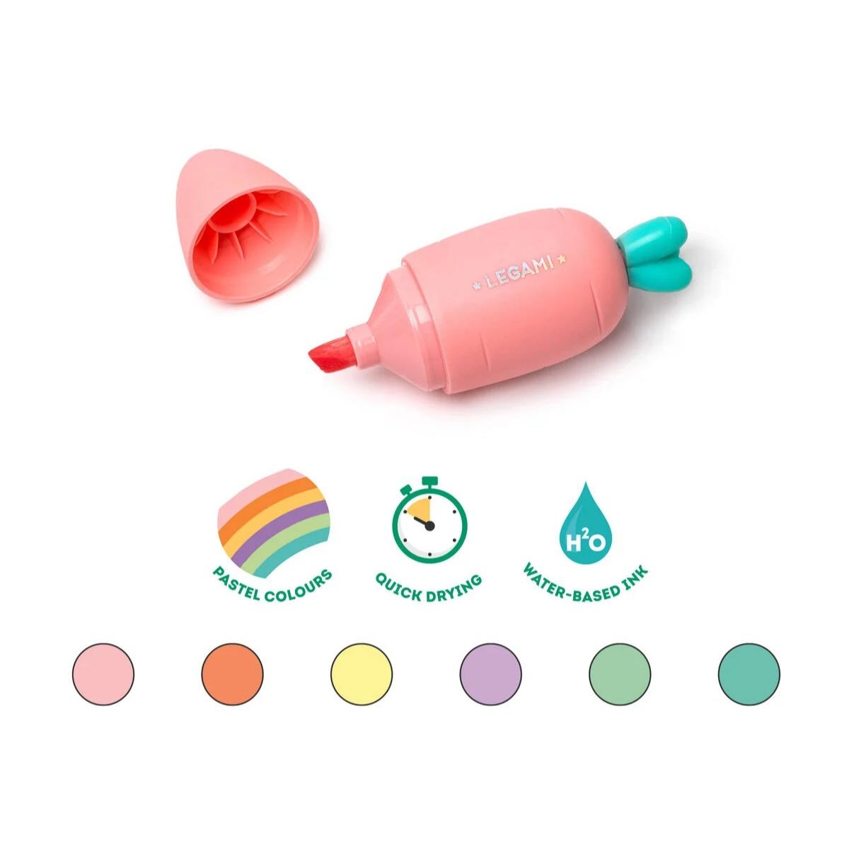 Legami - set di 6 mini evidenziatori - carrate team