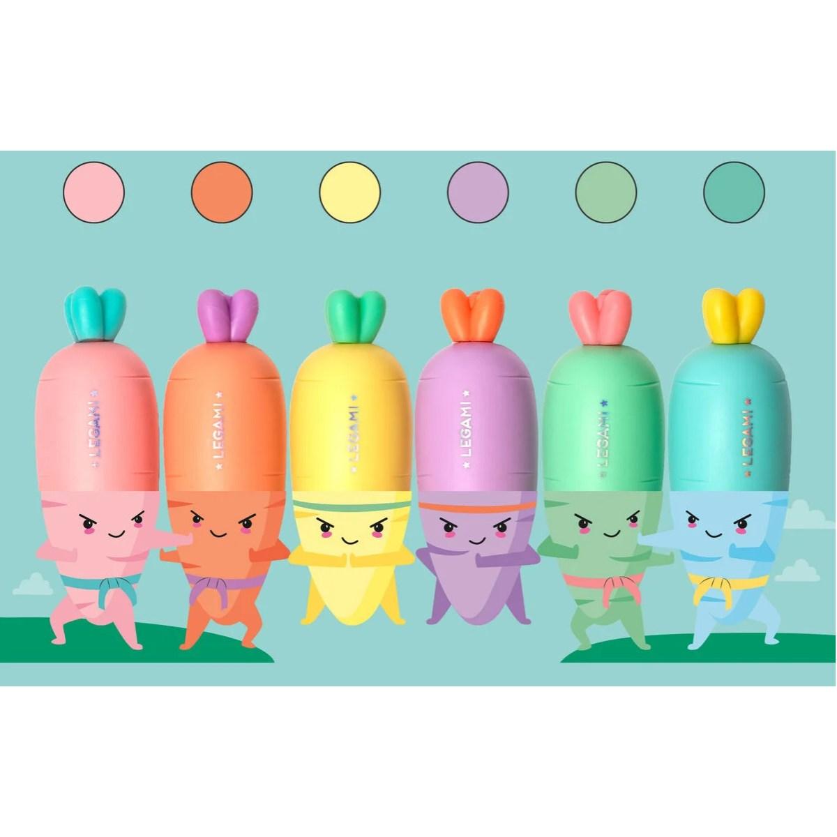 Legami - set di 6 mini evidenziatori - carrate team