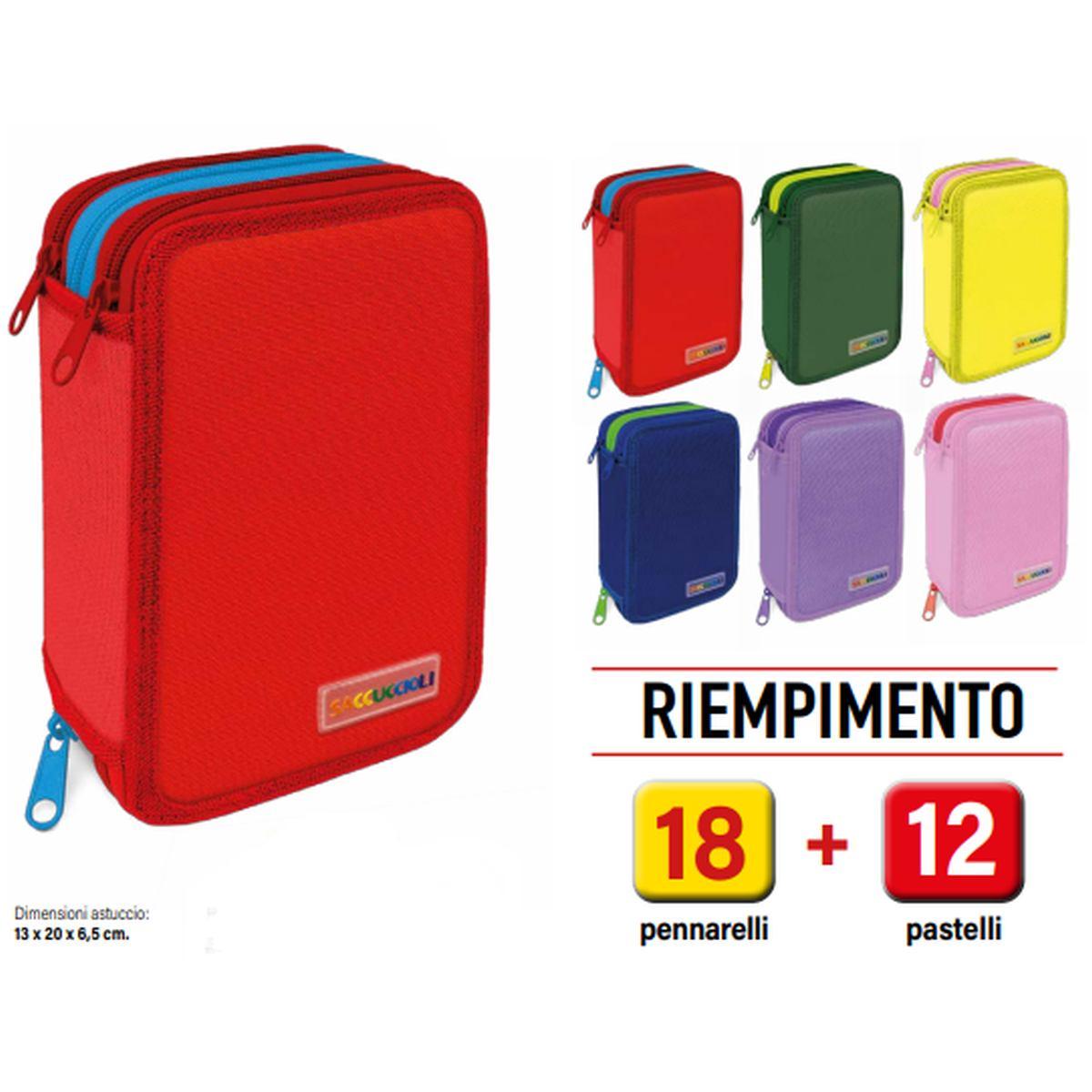 Lebez - astuccio completo 3 zip monocolore