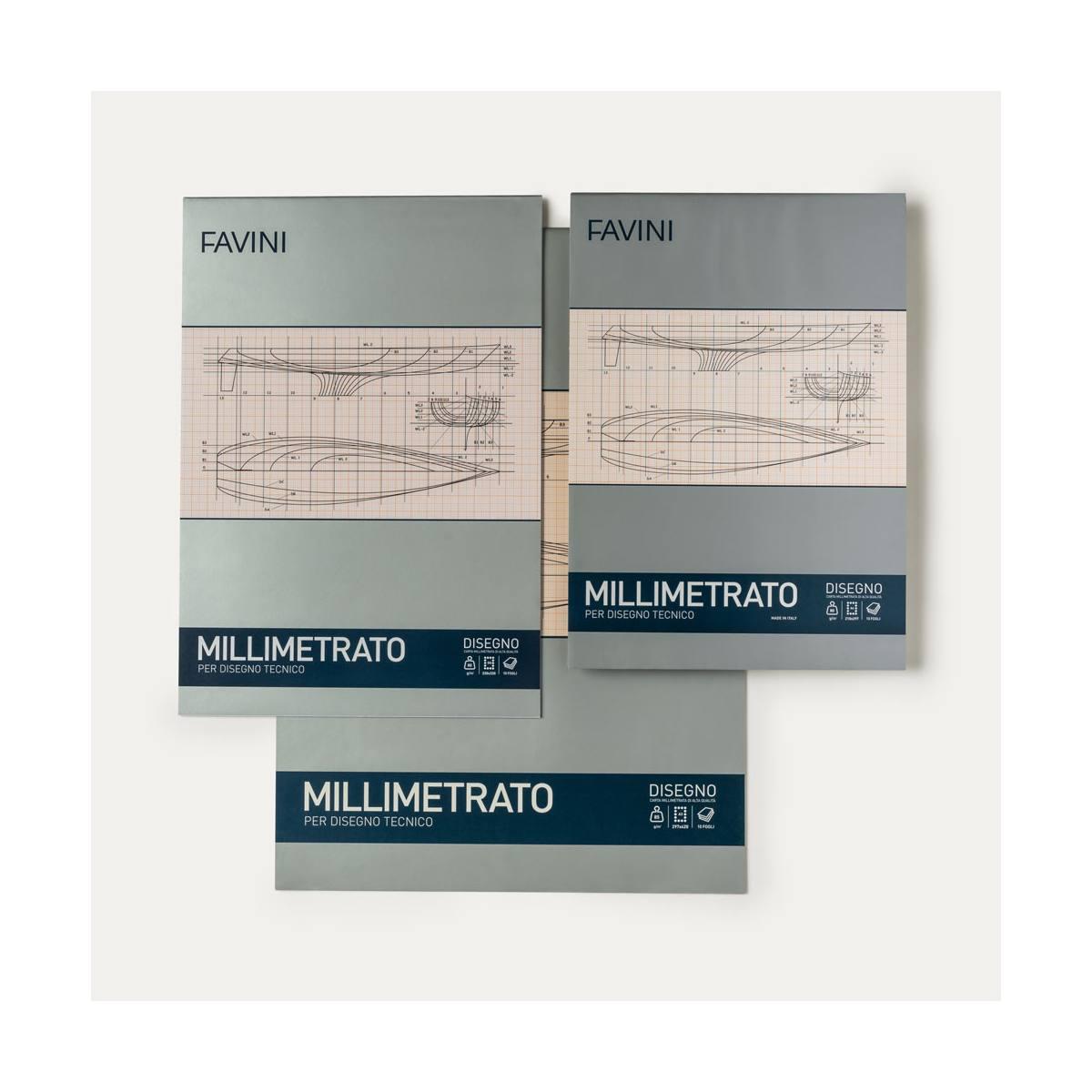 Favini - blocco carta millimetrata - a3- 10 ff -