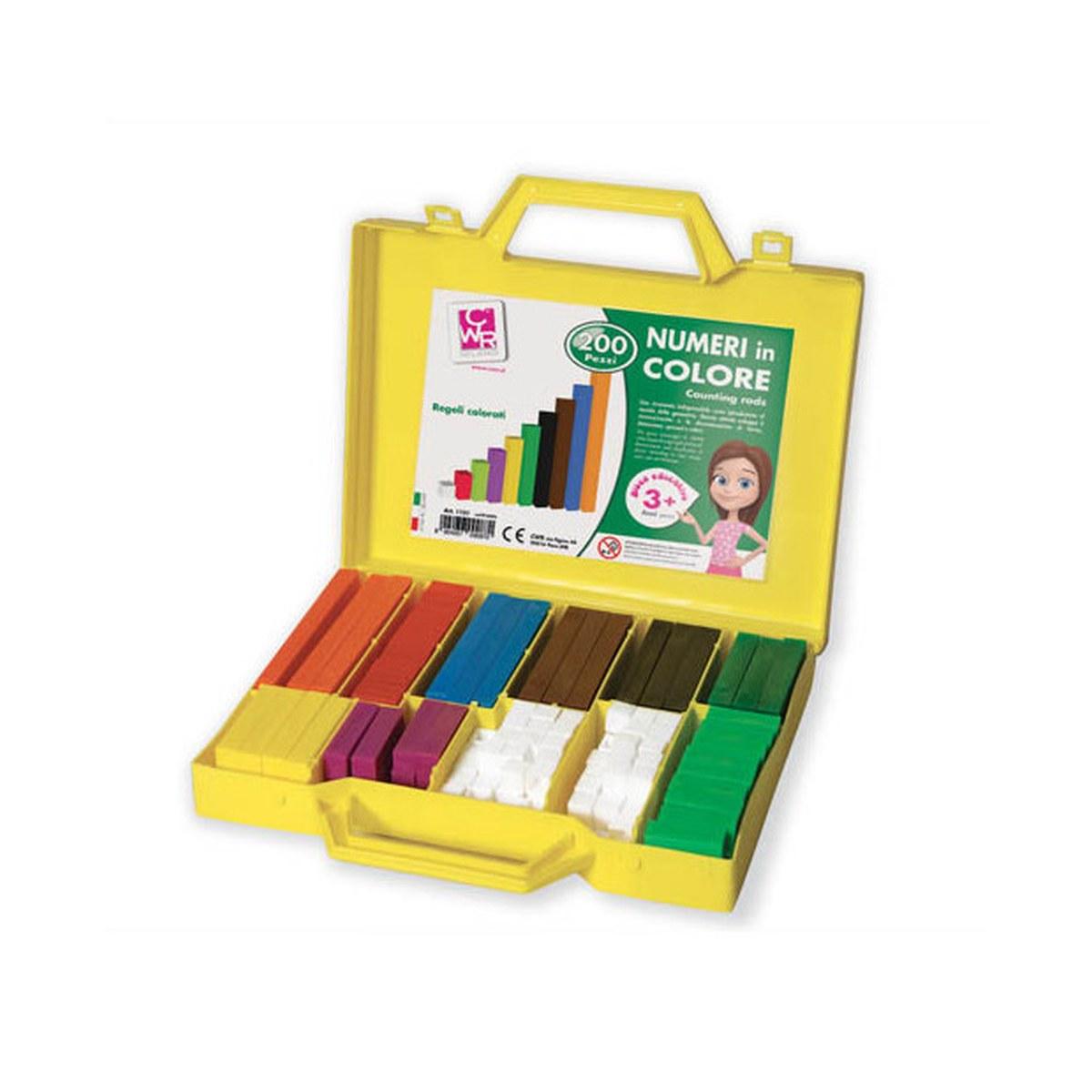 Cwr - numeri in colore / regoli colorati - valigetta 200 pz