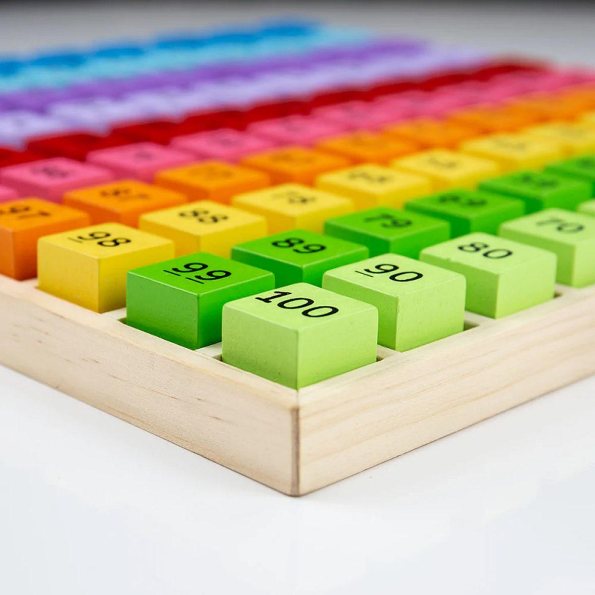 Cubetti dei numeri da 1 a 100 in legno