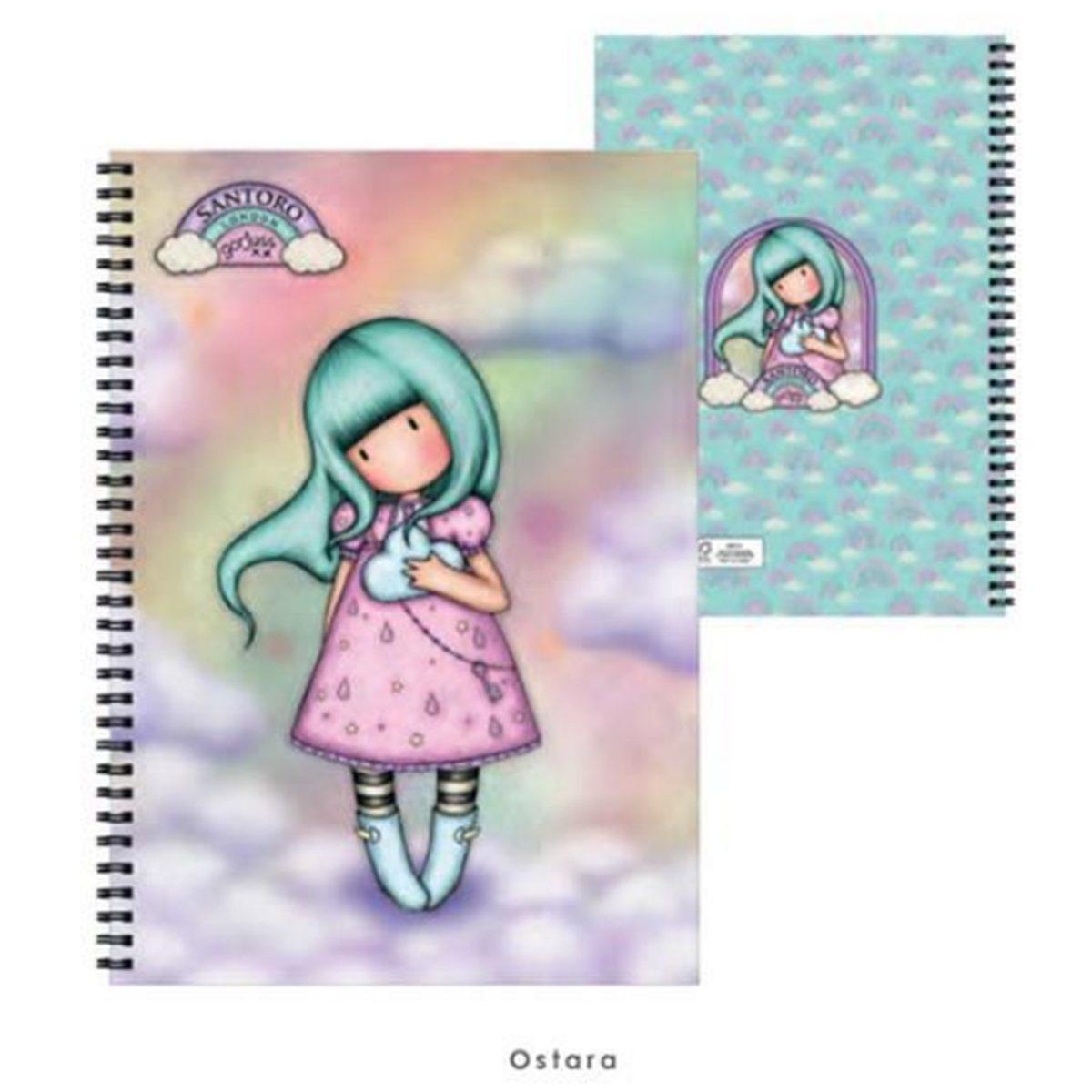 Santoro - maxi quaderno spiralato gorjuss love is in the air - 60 ff - 80 gr