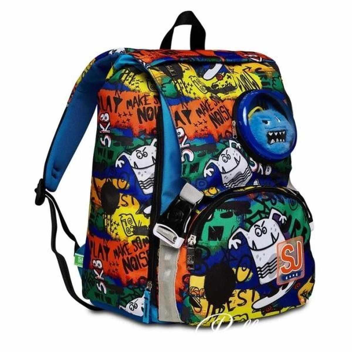 Zaino scuola sdoppiabile big sj gang critty boy - turchese fluo