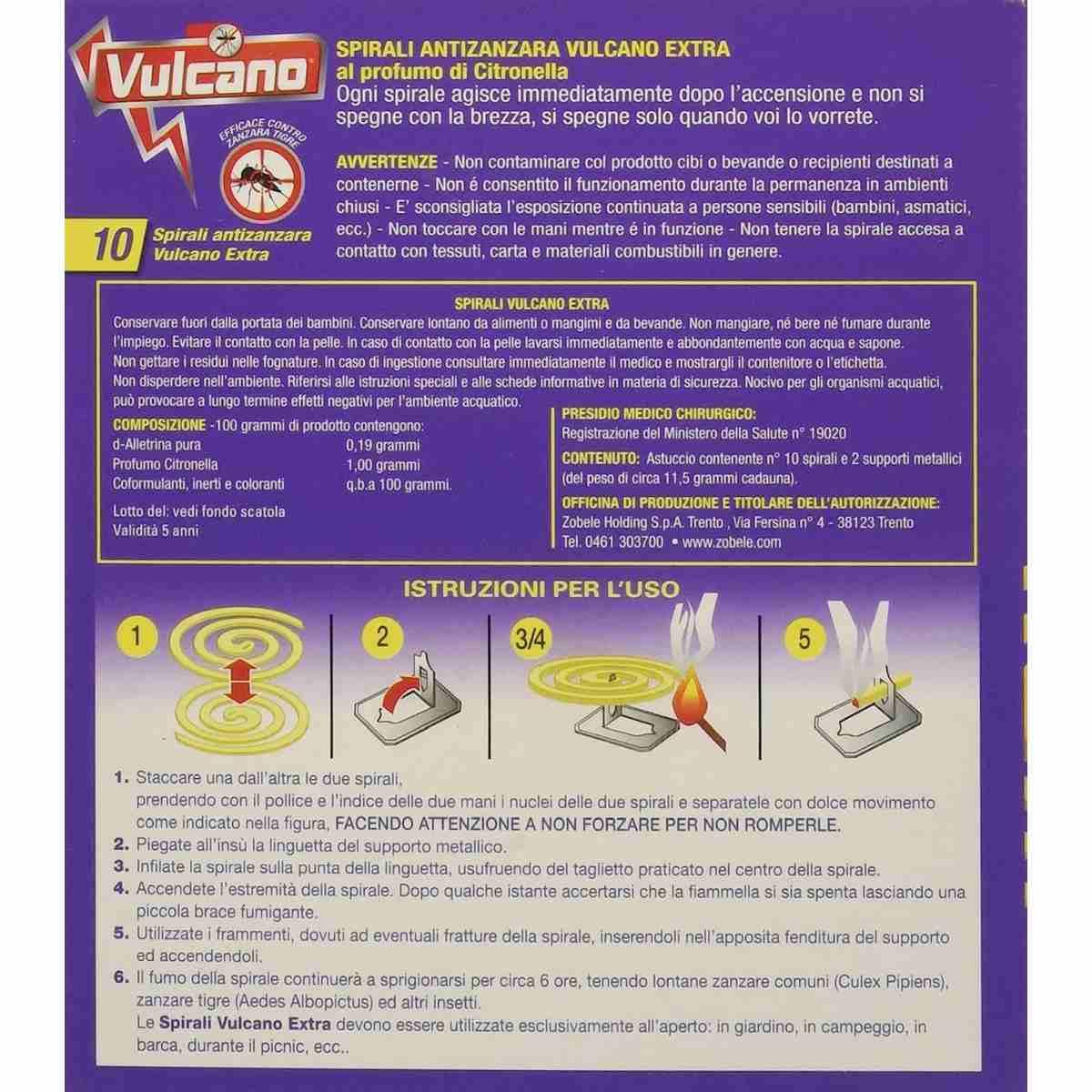 Spirali vulcano extra citronella - 10 pz