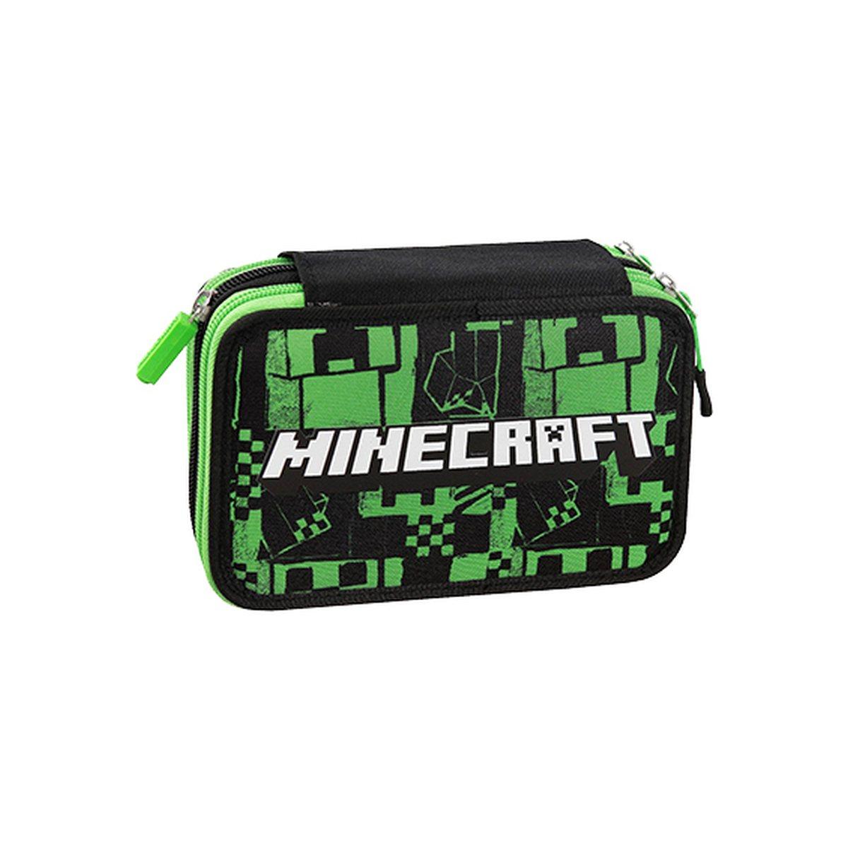 Astuccio 3 zip new green minecraft