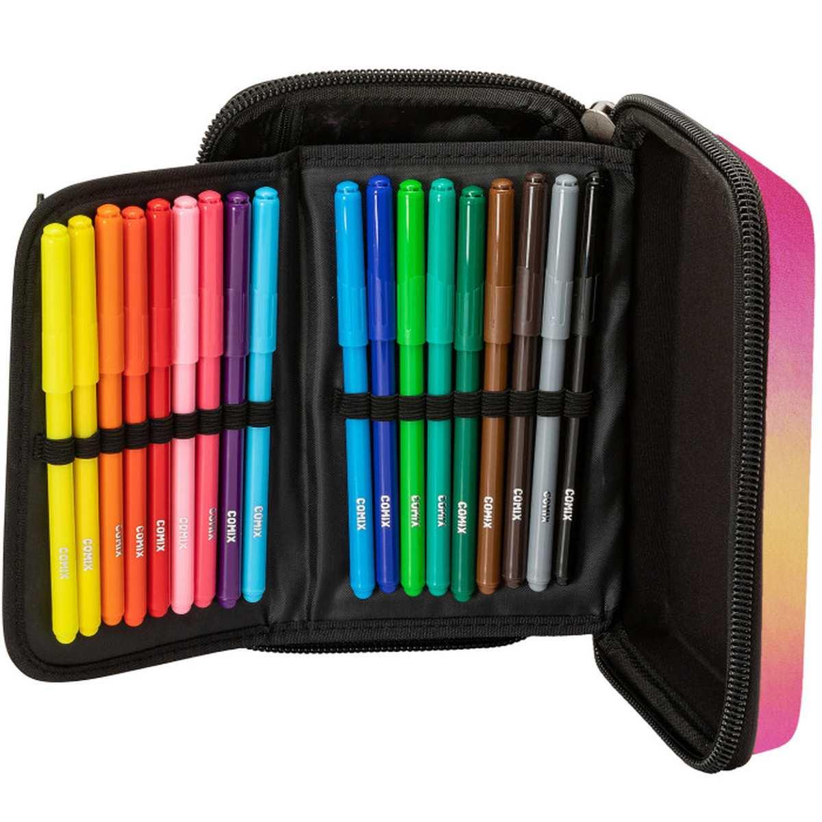 Astuccio maxi zip con corredo comix shimmer